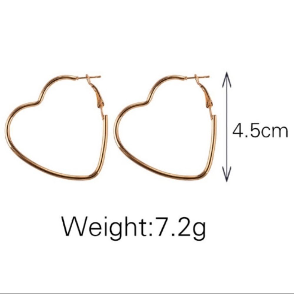 Pair of Heart hoops - Picture 2 of 3